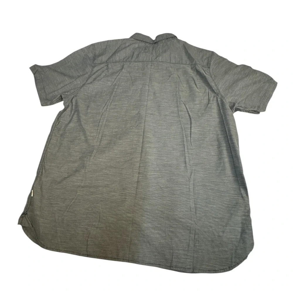 The North Face Button Down Shirt Mens XXL Short Sleeve Blue Striped  Cotton‎